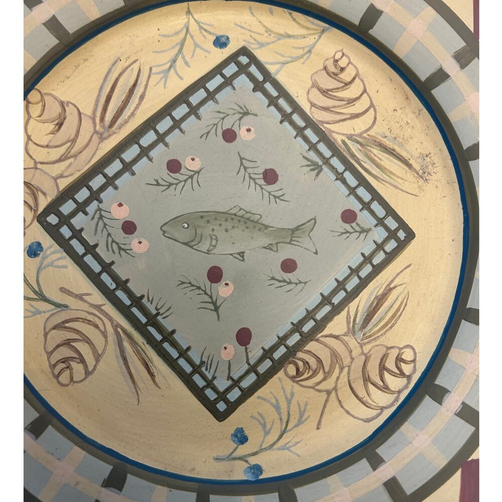 Rustic Lodge bear and fish plates camp cabin nature decor - Picture 4 of 16